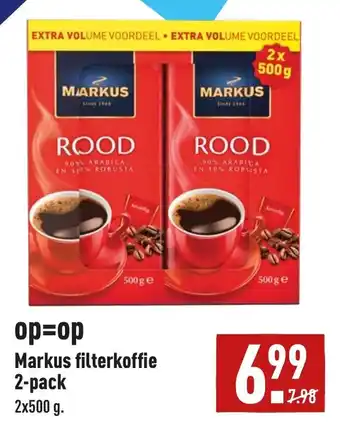 ALDI Markus filterkoffie 2-pack 2 x 500g aanbieding