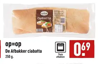 ALDI De afbakker ciabatta 250g aanbieding