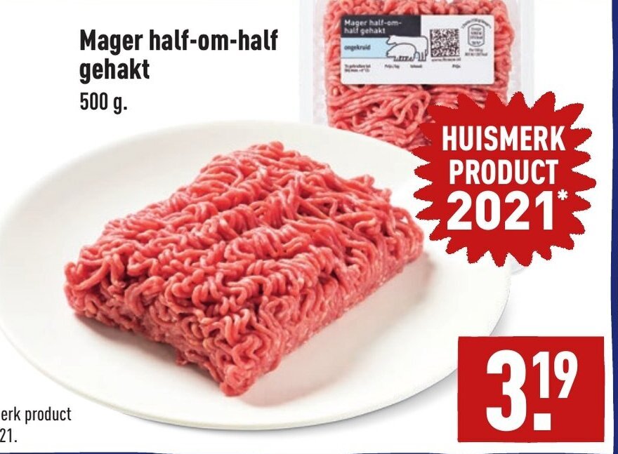 Mager halfomhalf gehakt 500g aanbieding bij ALDI
