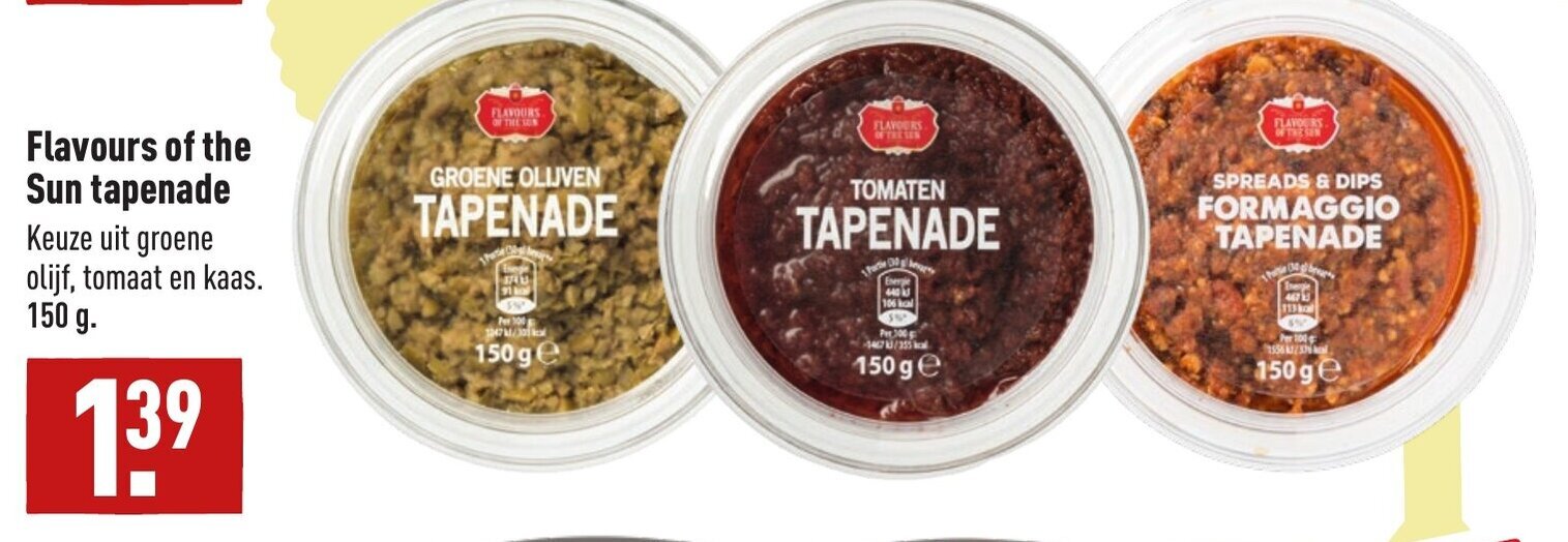 Flavours of the sun tapenade 150g aanbieding bij ALDI