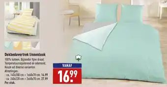 ALDI Dekbedovertrek linnenlok aanbieding