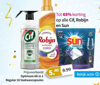 Plein.nl Tot 65% korting op alle Cif, Robijn en Sun aanbieding