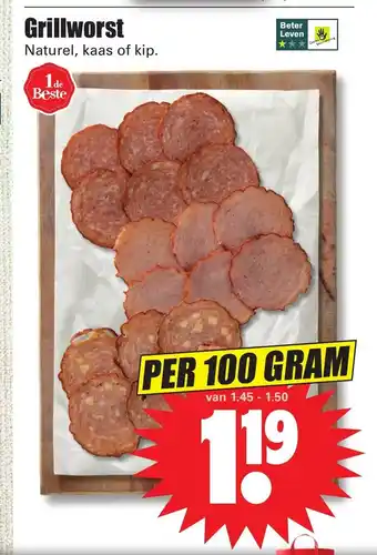 Dirk Grillworst per 100 gram aanbieding