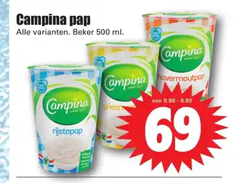 Dirk Campina pap alle varianten beker 500 ml aanbieding