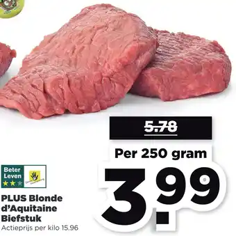 PLUS PLUS Blonde d'Aquitaine Biefstuk 250 gram aanbieding