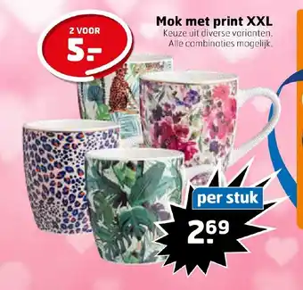 Trekpleister Mok met print XXL aanbieding