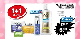 Trekpleister Alle Olay vitamine C Retinol en Cleanse 2 stuks aanbieding