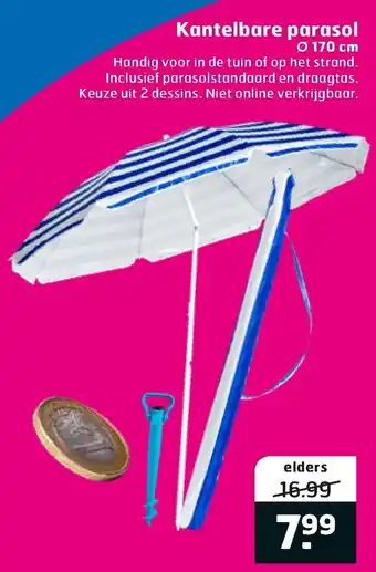 Trekpleister Kantelbare parasol 170cm aanbieding