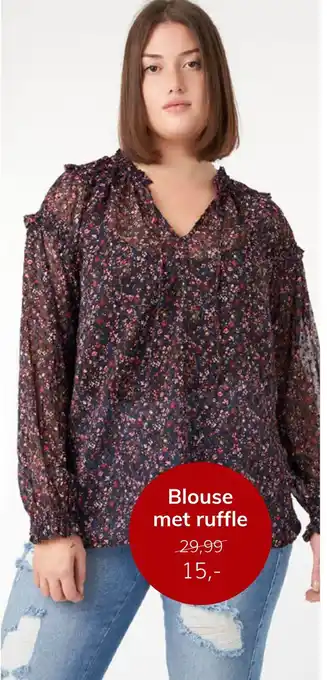 MS Mode Blouse met ruffle aanbieding