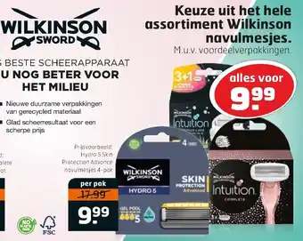 Trekpleister Wilkinson navulmesjes aanbieding