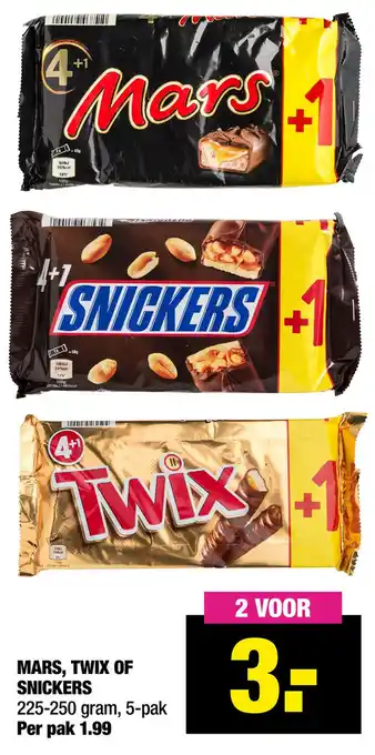 Big Bazar Mars, twix of snickers aanbieding