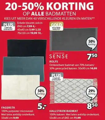 Jysk Op alle badmatten aanbieding