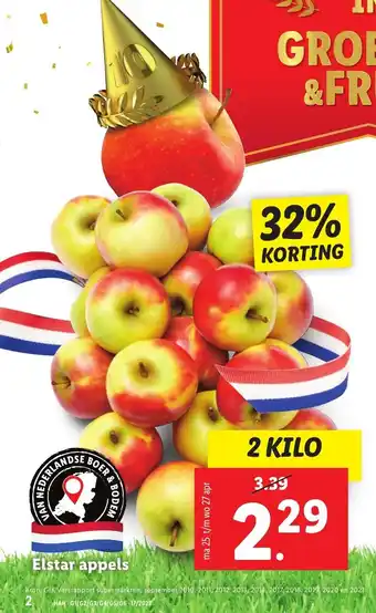 Lidl Elstar appels 2 kilo aanbieding