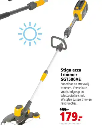 Welkoop STIGA SGT 500 AE  (incl. accu en lader) Telescopische - Accu-trimmer aanbieding