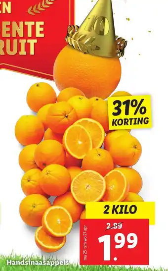 Lidl Handsinaasappels 2 kilo aanbieding