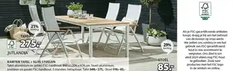 Jysk Ramten tafel + slite stoelen aanbieding