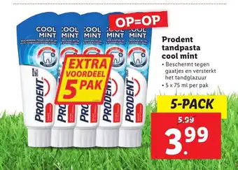 Lidl Prodent tandpasta cool mint 5x75 ml aanbieding