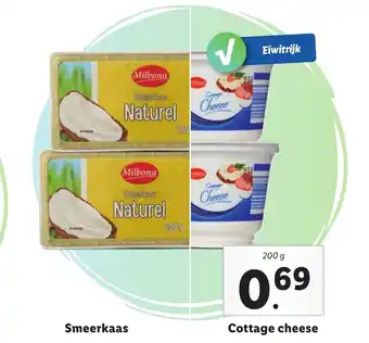 Lidl Smeerkaas, Cottage cheese 200g aanbieding