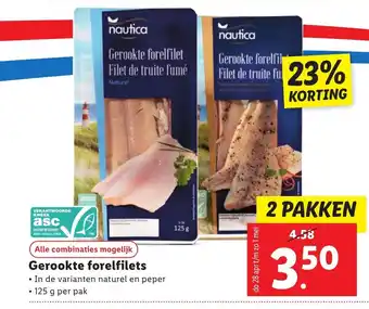 Lidl Gerookte forelfilets 2 pakken aanbieding