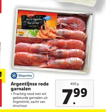 Lidl Argentijnse rode garnalen 400g aanbieding