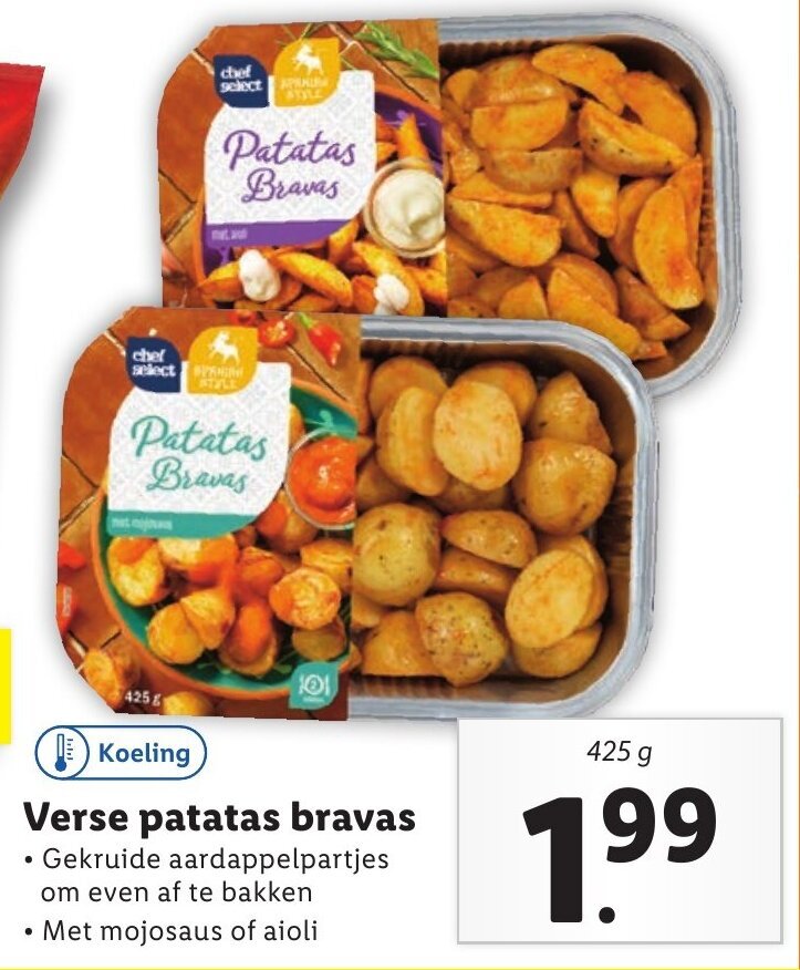 Verse patatas bravas 425g aanbieding bij Lidl