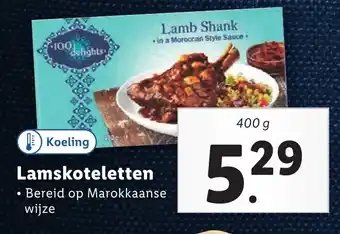 Lidl Lamskoteletten 400g aanbieding