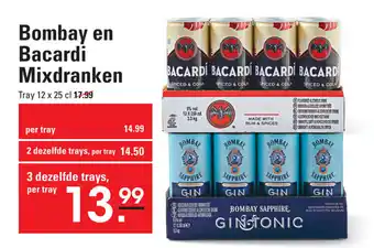 Sligro Bombay en bacardi mixdranken aanbieding