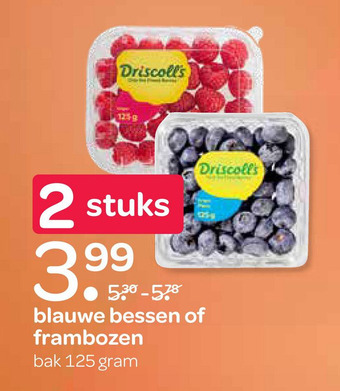 Spar blauwe bessen of frambozen aanbieding