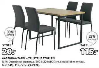 Jysk Aabenraa tafel + trustrup stoelen aanbieding