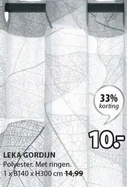 Jysk Leka gordijn 1x140x300 cm aanbieding