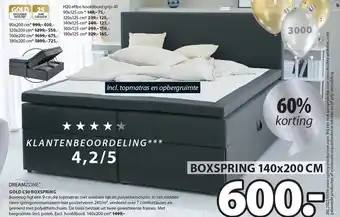 Jysk Dreamzone gold c50 boxspring aanbieding