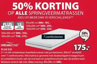 Jysk Op alle springveermatrassen aanbieding