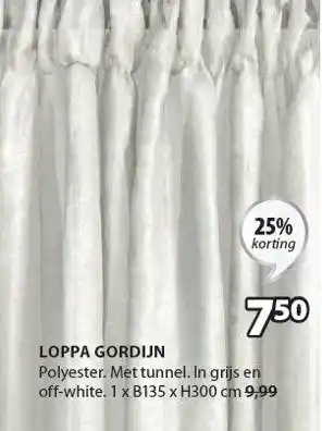 Jysk Loppa gordijn 1x135x300cm aanbieding