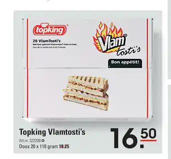 Sligro Topking Vlamtosti's Doos 20 x 110 gram aanbieding