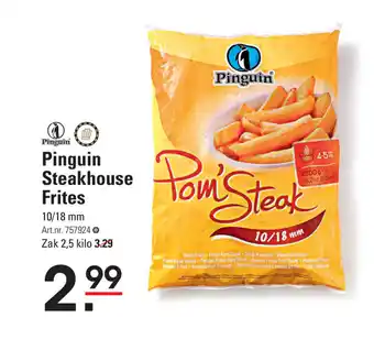 Sligro Pinguin Steakhouse Frites 10/18 mm zak 2,5 kilo aanbieding