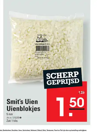 Sligro Smit's Uien Uienblokjes zak 1 kilo aanbieding