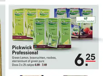 Sligro Pickwick Professional Doos 3 x 25 zakjes aanbieding