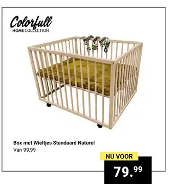 Van Asten BabySuperstore Box met wieltjes standard naturel aanbieding