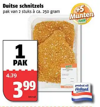 Poiesz Duitse schnitzels 250 gram aanbieding