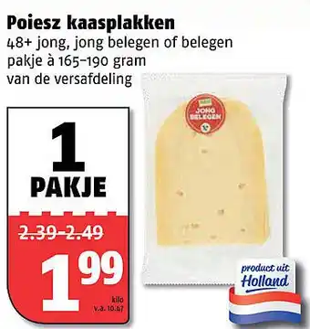 Poiesz Poiesz kaasplakken 165-190 gram aanbieding