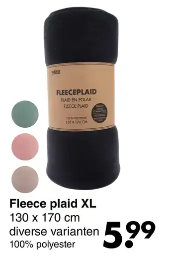 Wibra Fleece plaid XL aanbieding