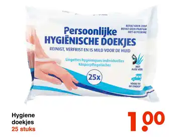 Wibra Hygiene doekjes 25 stuks aanbieding