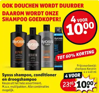 Kruidvat Syoss shampoo, conditioner en droogshampoo aanbieding