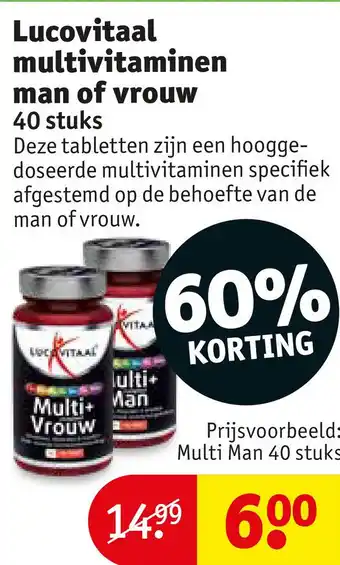 Kruidvat Lucovitaal multivitaminen man of yrouw aanbieding