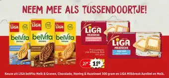 Kruidvat Keuze uit LIGA belVita Melk & Granen, Chocolade, Honing & Hazelnoot aanbieding