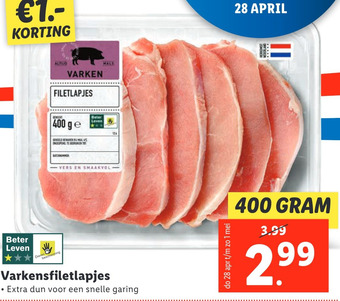 Lidl Varkensfiletlapjes aanbieding