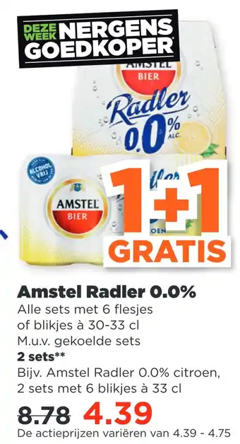 PLUS Amstel Radler 0.0% aanbieding