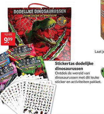 Boekenvoordeel Stickertas dodelijke dinosaurussen aanbieding