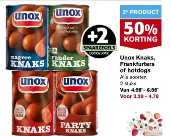 Hoogvliet Unox Knaks, Frankfurters of hotdogs aanbieding