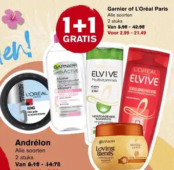 Hoogvliet Garnier of L'Oreal Paris aanbieding